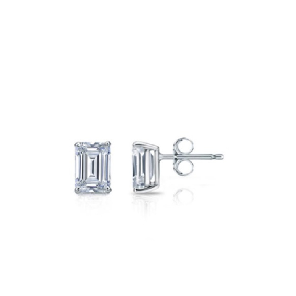 0.50ct Emerald Cut Studs - Picture 4 of 8